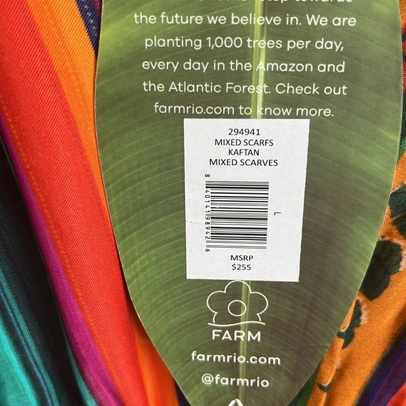 Farm Rio Mixed Scarves Kaftan - Picture 3 of 11